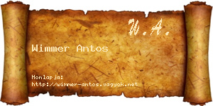 Wimmer Antos névjegykártya